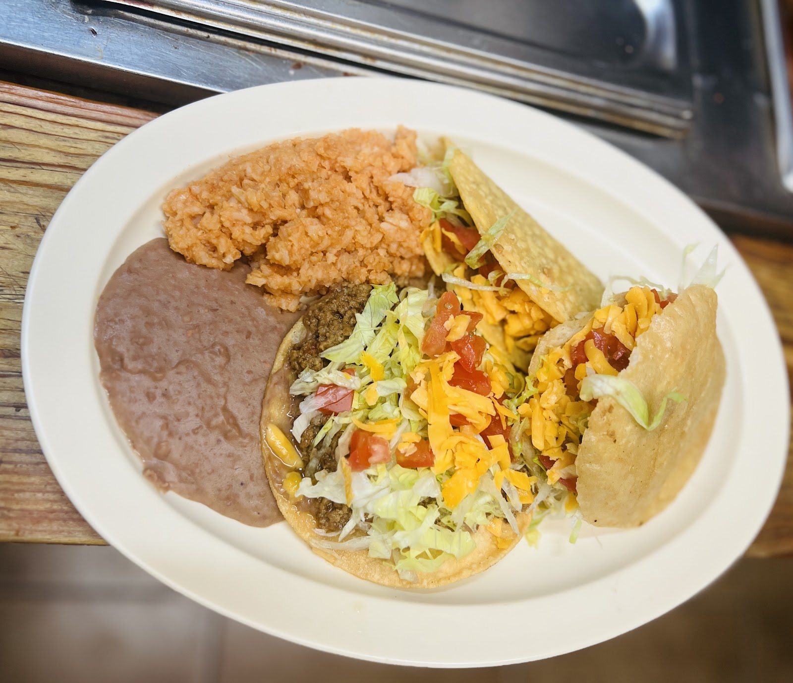 Beef taco plate at Mauri's Mexican Restaurant